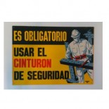 Cartel Obligatorio usar el cinturón de seguridad